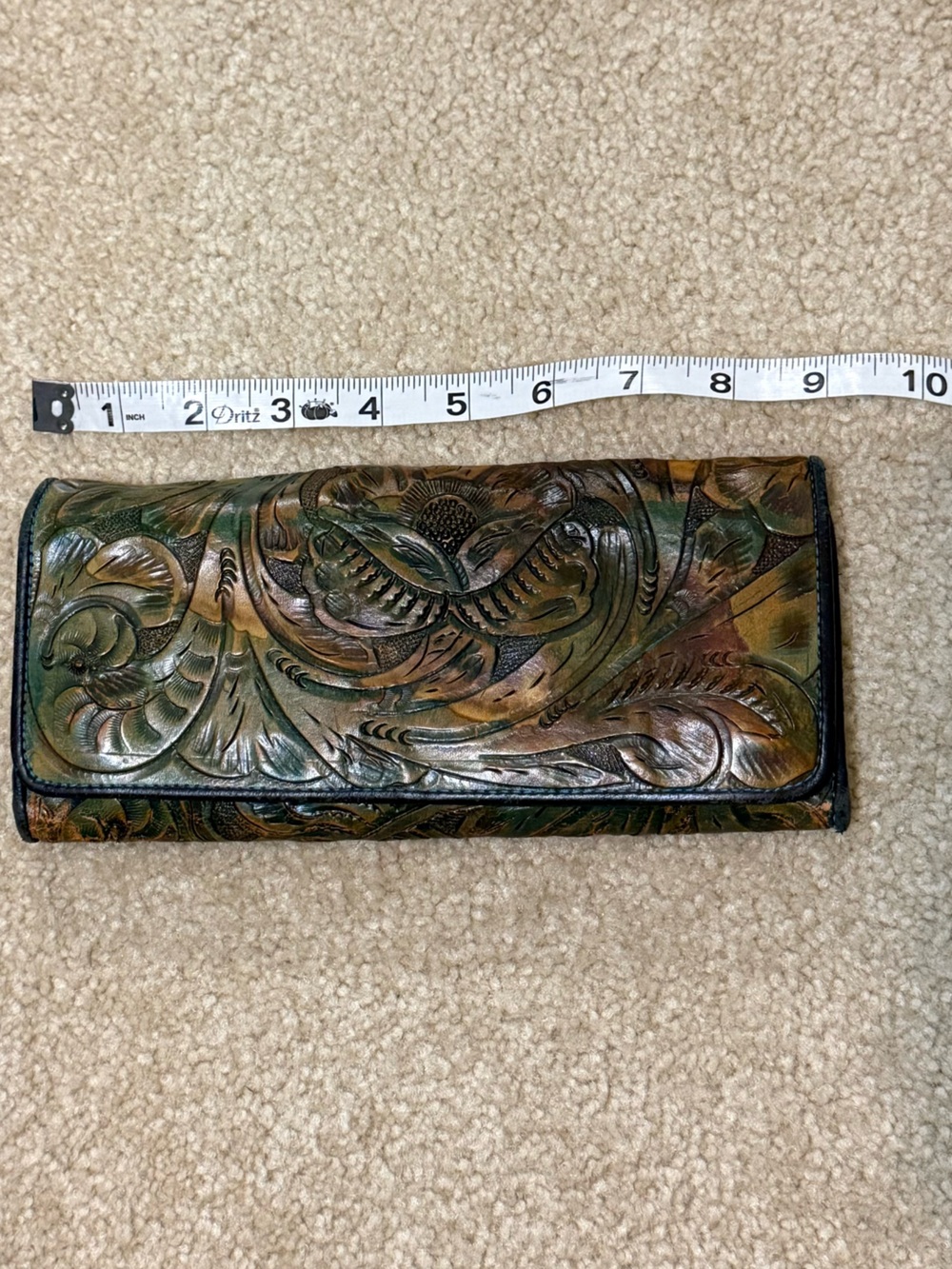 Juan Antonio Floral Leather Clutch Wallet